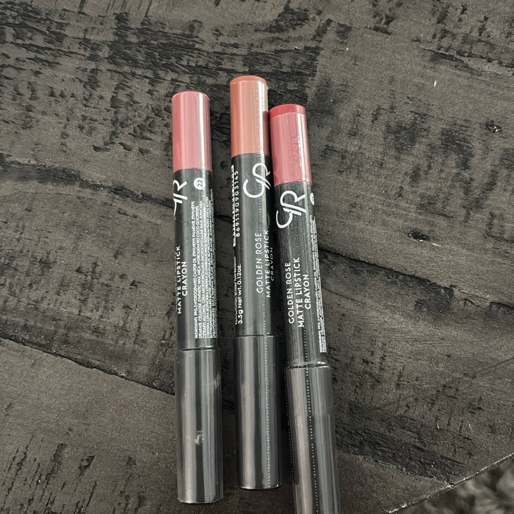 New! CELESTY Golden Rose matte lipstick crayon lot #11, 14, & 22